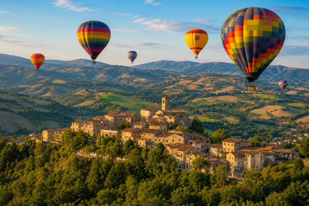 Torna Valmarecchia in Mongolfiera: la magia dell’entroterra riminese vista dal cielo